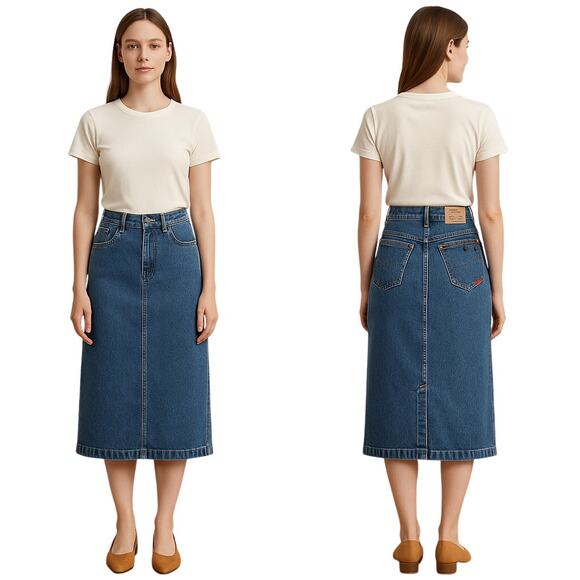 Vintage JORDACHE Basics High Waist Denim Skirt - Size S/10 - Picture 1 of 7